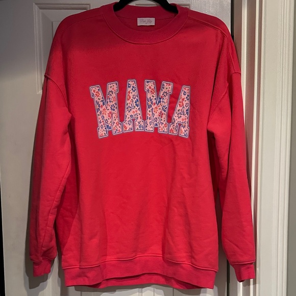 Pink Lily small  Red 'MAMA' Sweatshirt.  Like new - Picture 1 of 3